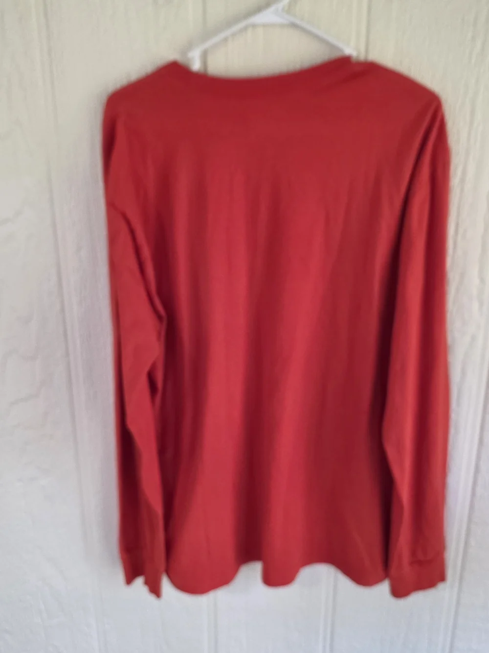 Men's The North Face Red Long Sleeve Logo Tee, Size XL